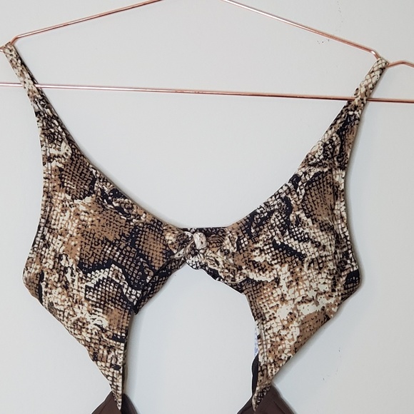 SEXY BROWN SNAKE PRINT SWIMWEAR - Picture 3 of 8